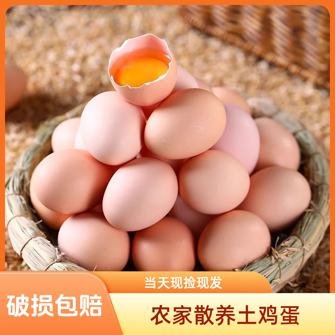 【50枚现捡】农家土鸡蛋大山散养五谷喂养40克-50克鸡蛋真散养蛋