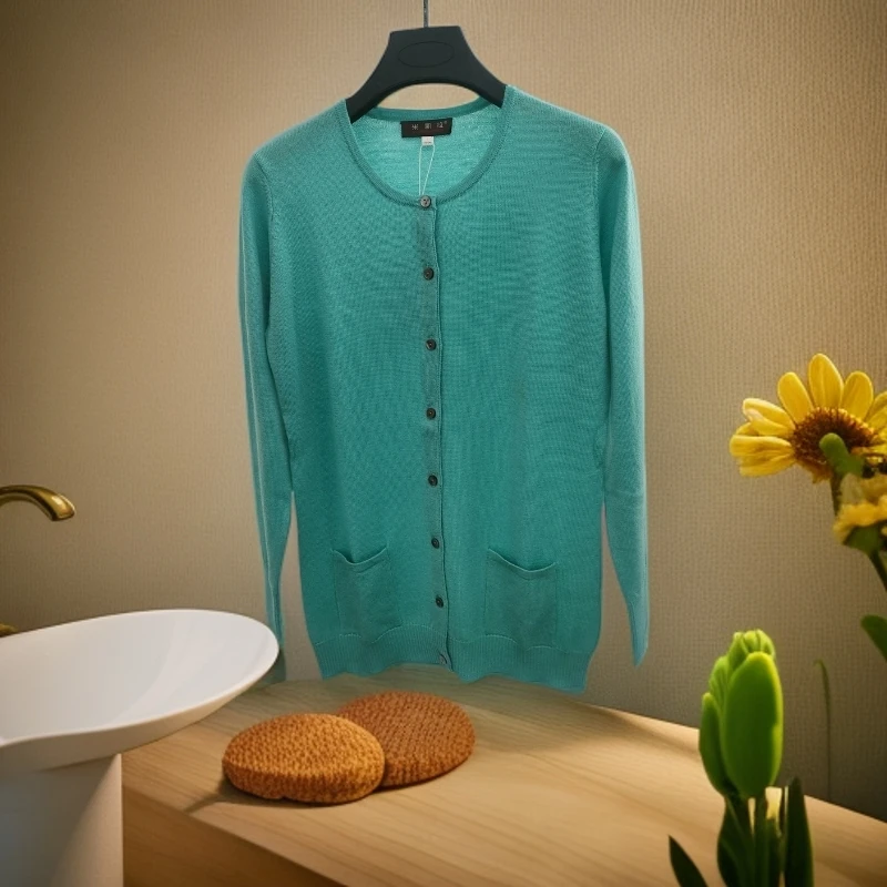 MICAELLA/米凯拉100%精纺秋冬羊毛开衫/亲肤/经典/针织衫/WB-C-1