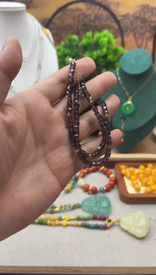 14K金镶嵌颈饰水晶X208