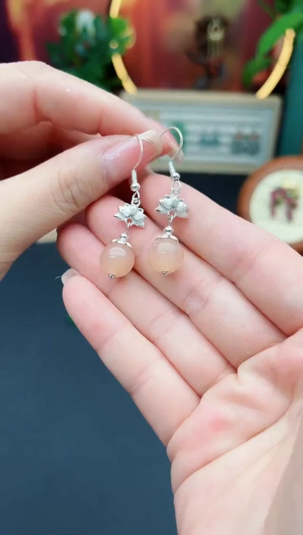 玛瑙/玉髓耳饰银S925镶嵌324000