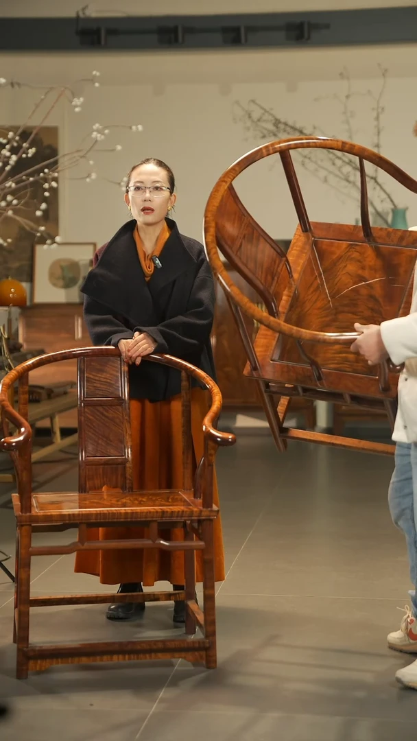 【闪购商品】金丝楠木雕闪电纹明式圈椅三件套