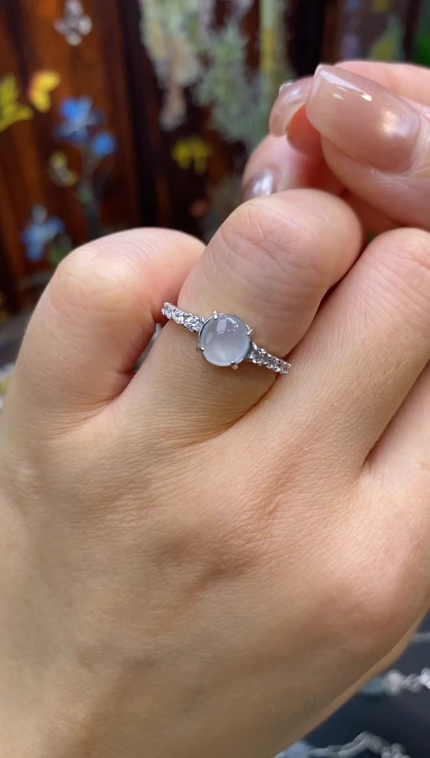 颈饰银S925镶嵌翡翠净货14419