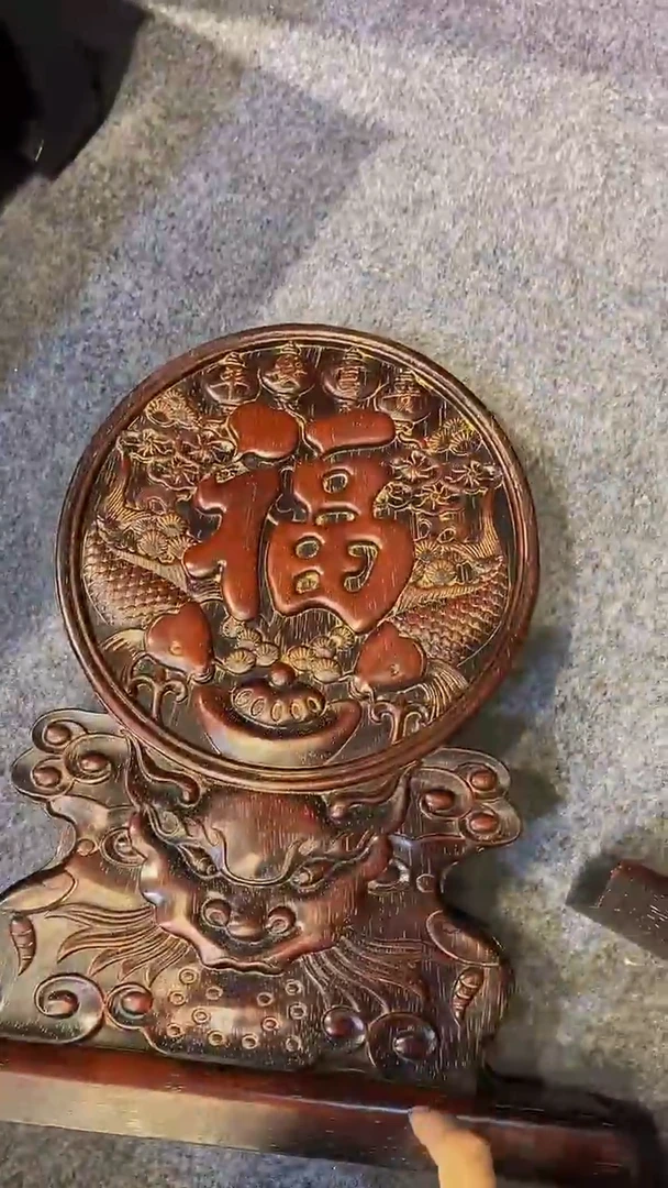 木紫檀雕刻一物一拍