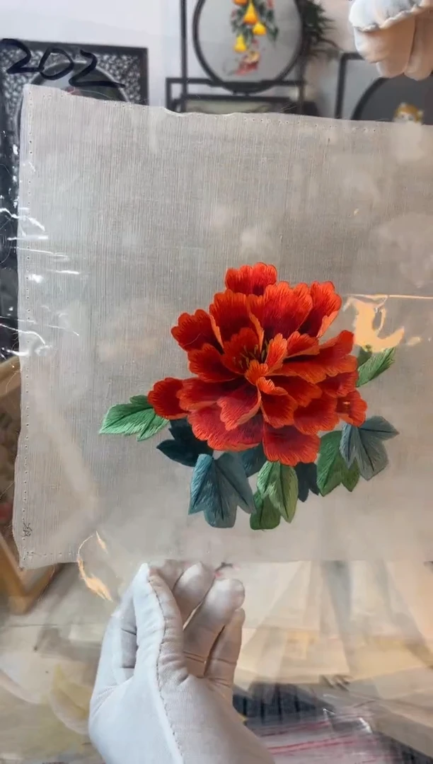 织绣纯手工苏绣双面绣绣片202