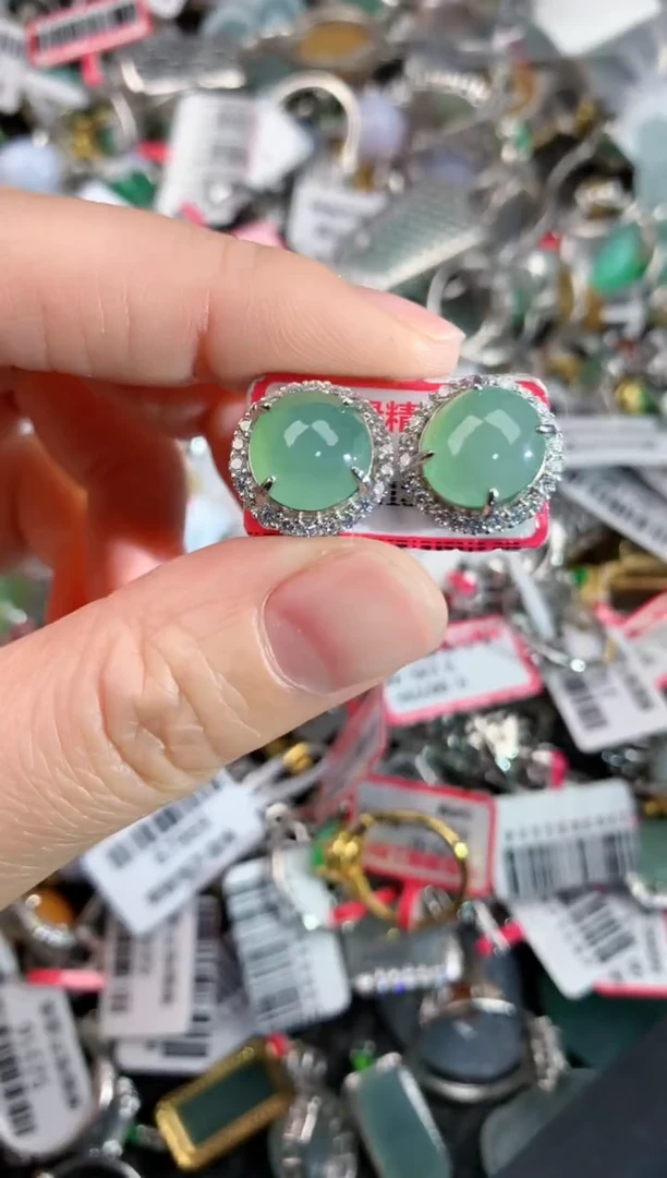 银S925镶嵌戒指翡翠777---5