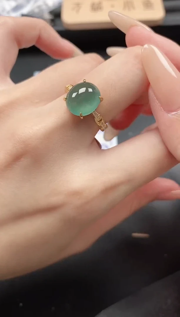 翡翠戒指银S925镶嵌515111