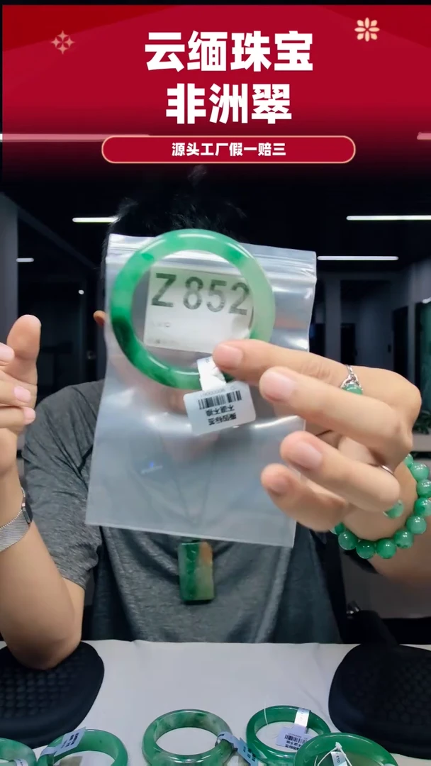 未镶嵌手镯石英质玉（非洲翠）58圈口Z852