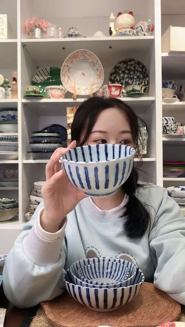 陶瓷浓十草13cm米饭碗