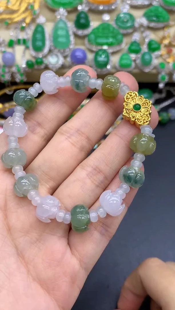 18K金镶嵌手链翡翠194-中国好珍宝