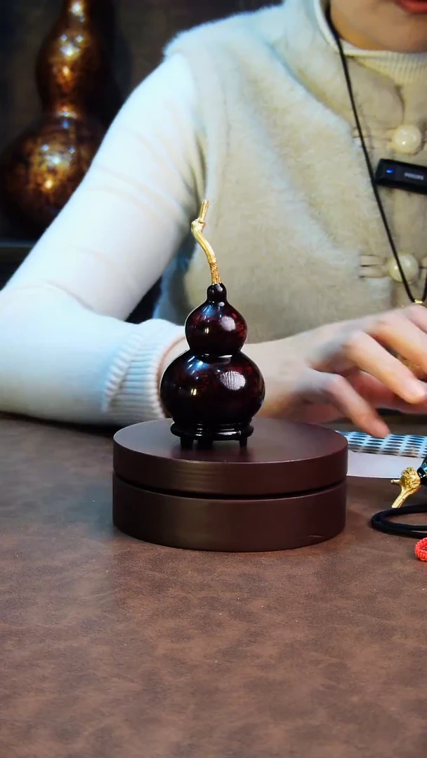 【闪购商品】117直播一物一图大漆酒葫芦送底座送挂绳