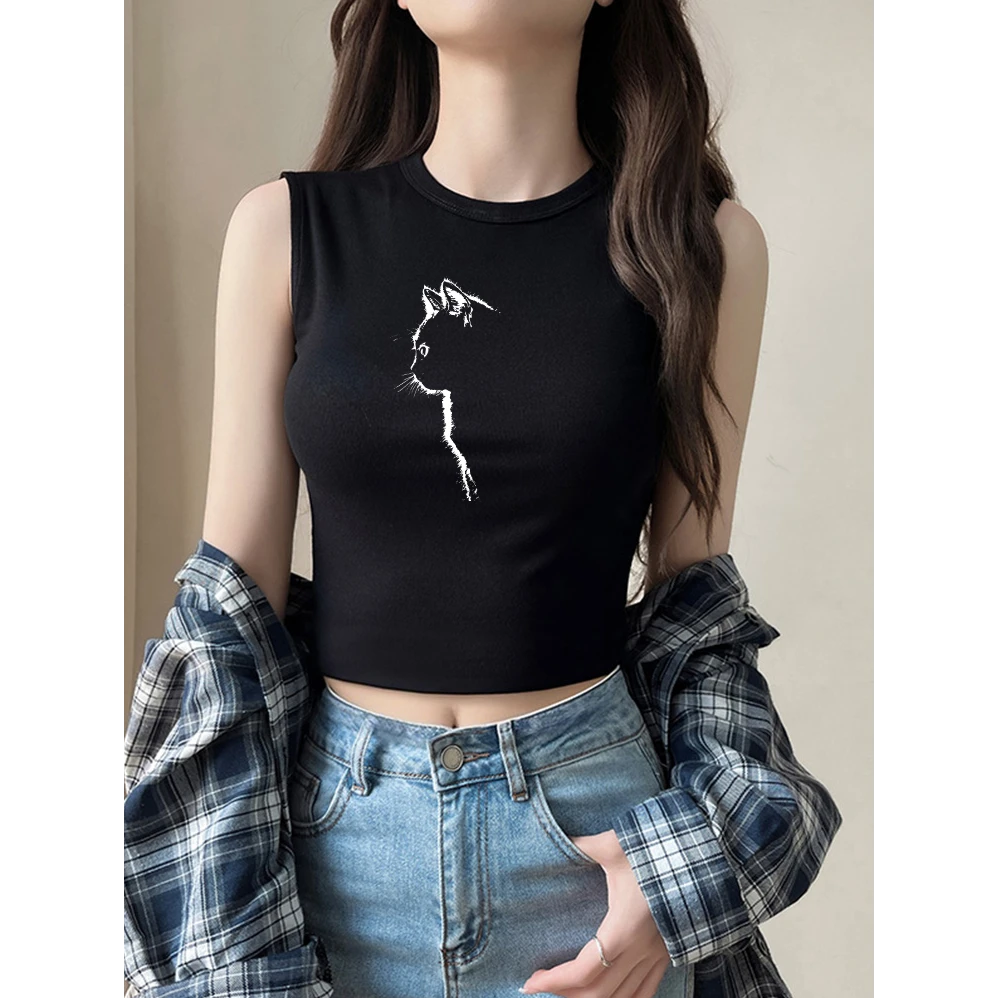 黑色无袖背心女内搭2025年夏季新款遮副乳短款高腰露脐上衣外穿潮