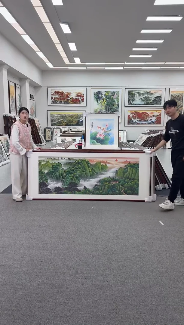 国画手绘 219*68 旭日东升