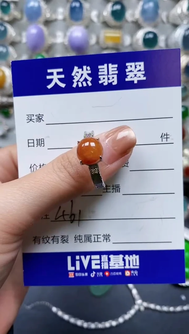 【闪购商品】翡翠戒指银S925镶嵌0461