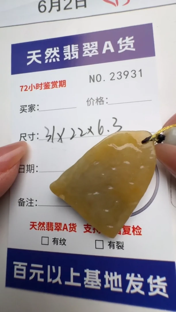 翡翠未镶嵌颈饰原石23931