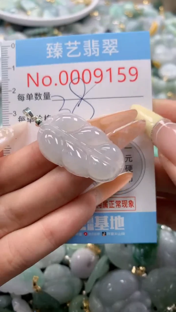 翡翠未镶嵌颈饰含绳0009159