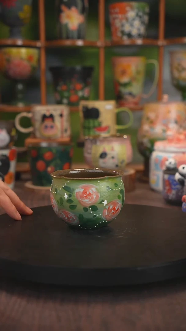 紫砂油画釉下彩手绘