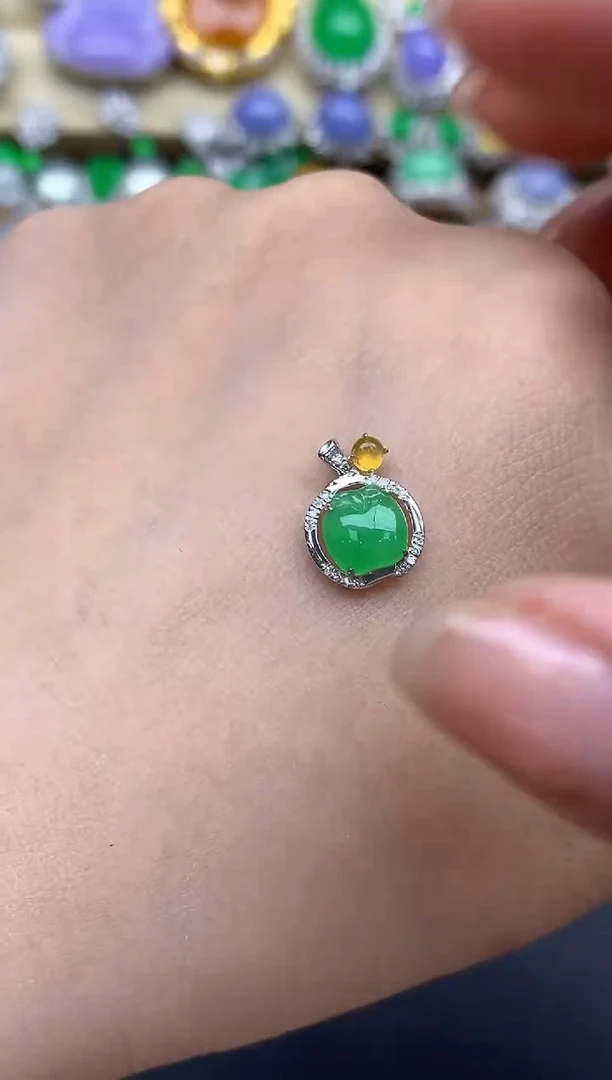 翡翠18K金镶嵌颈饰221-春日珠宝