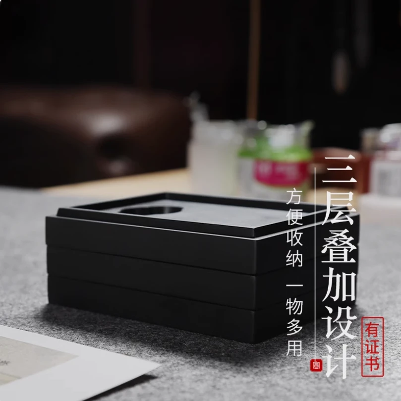 宣砚文化园复刻高档梅花三弄砚