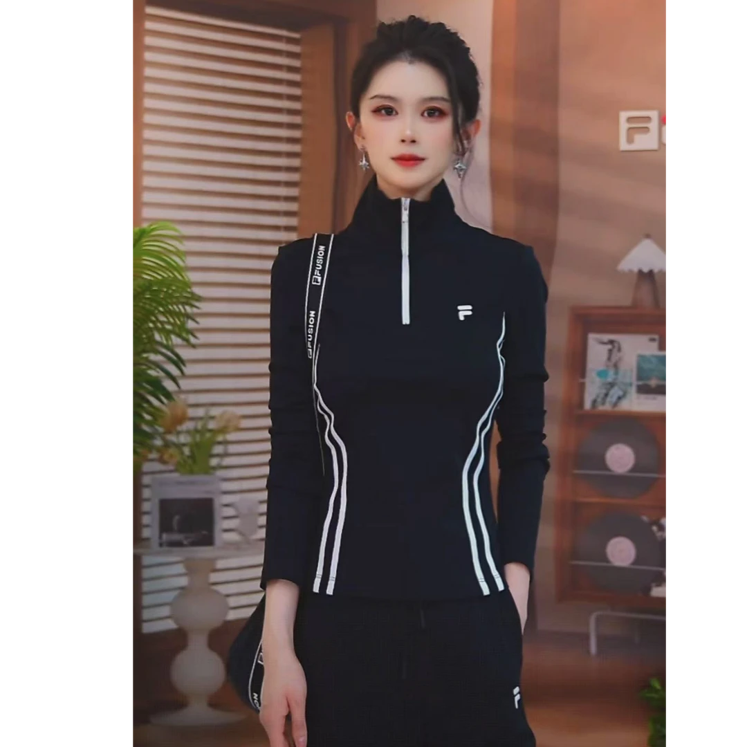 FILA斐乐卫衣潮流女款抗起球长袖T恤高街穿搭运动卫衣T11W533213F