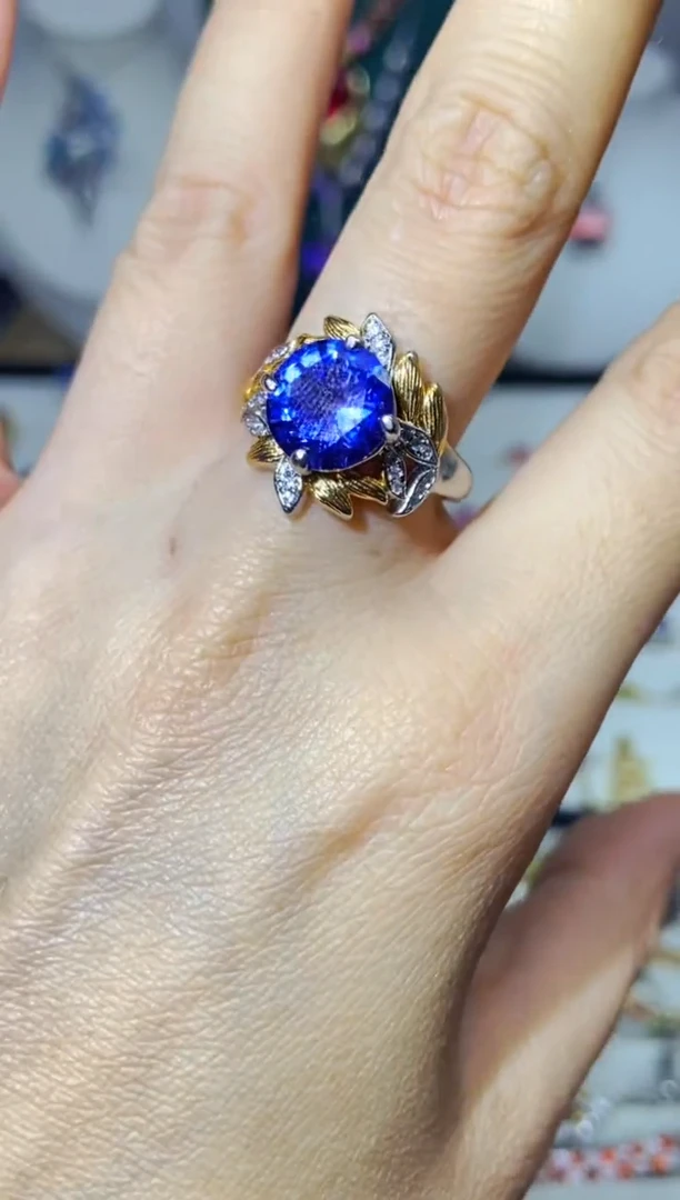 银S925镶嵌戒指烟晶120