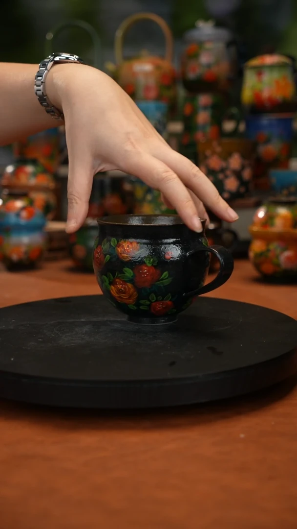 紫砂油画手绘釉下彩