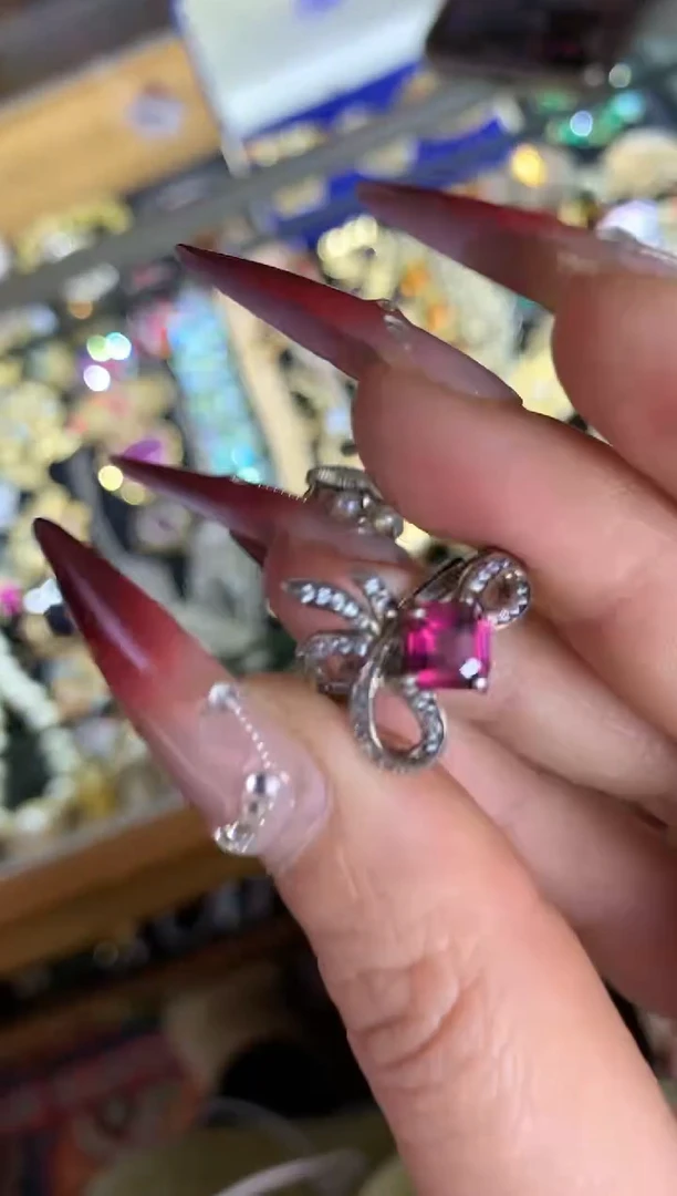 【闪购商品】石榴石戒指银S925镶嵌楚楚中古珠宝甄选不退换