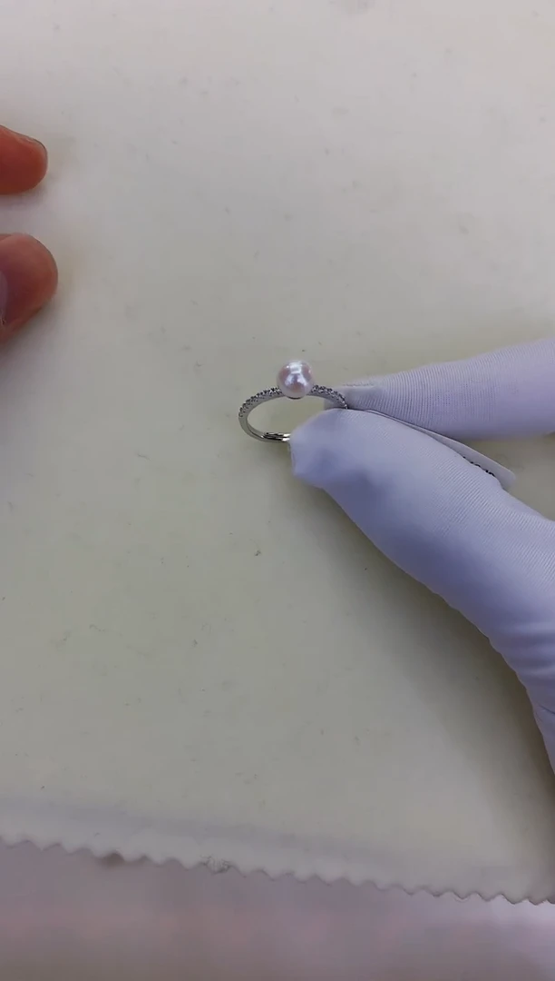 银S925镶嵌DA海水珍珠 GD029 戒指 6-7