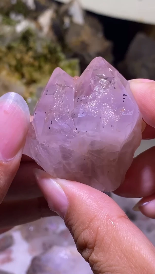 未镶嵌珠宝半成品水晶119号 47克精品紫色资料库开窗花园水晶