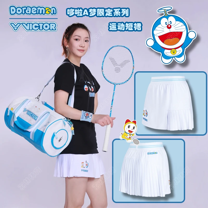 VICTOR/威克多哆啦A梦联名系列卡通运动速干短裙K-505DRM羽毛球服