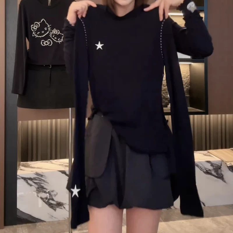 2025秋冬新款百搭显瘦设计感流光风流行印花T恤LK2507981