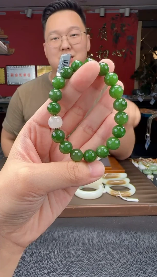 手串未镶嵌和田玉碧玉单圈手串