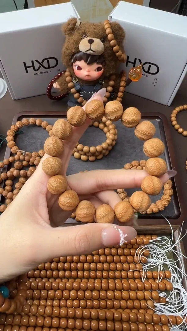 手串猴头核桃14mm龙炎料灵蛇 精工雕刻