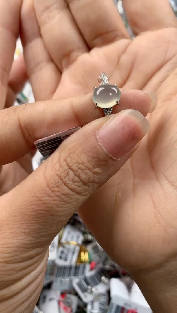 银S925镶嵌戒指翡翠555---10