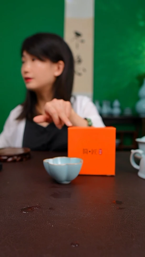 一级天青新品大梅花杯 带礼盒