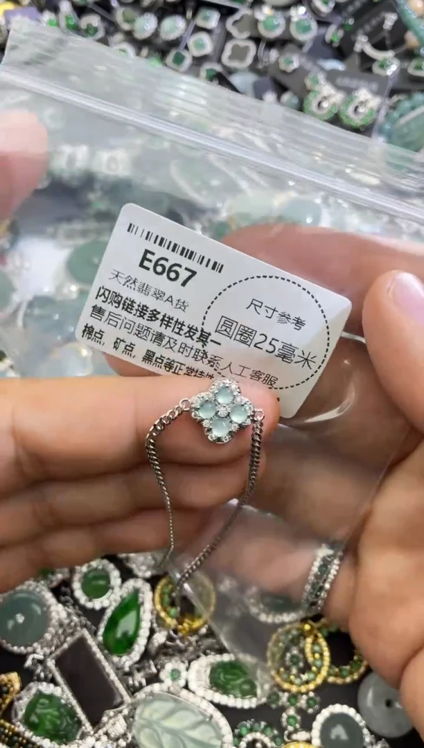 翡翠未镶嵌颈饰E667手链