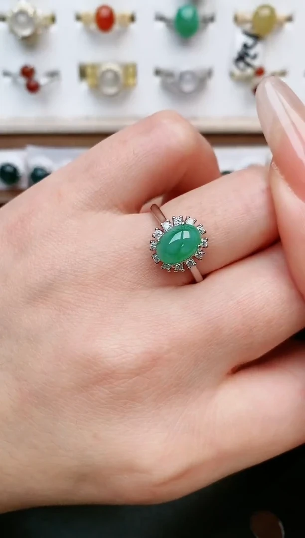 【闪购商品】翡翠戒指银S925镶嵌....