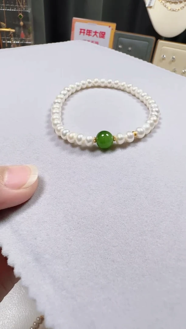 【闪购商品】淡水珍珠手串足金镶嵌珍珠手链