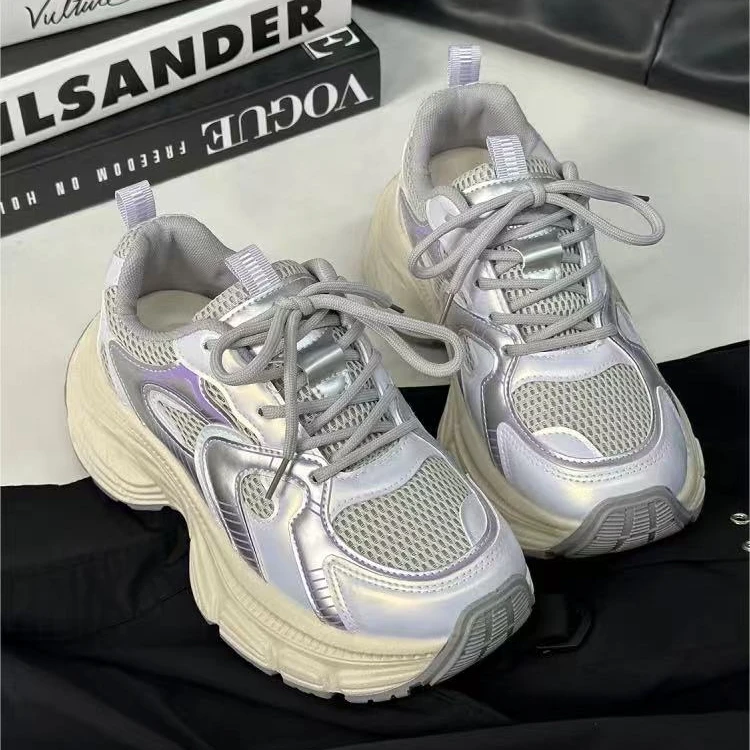 2551 休闲老爹鞋女2025春夏新款增高厚底跑步鞋潮透气休闲运动鞋