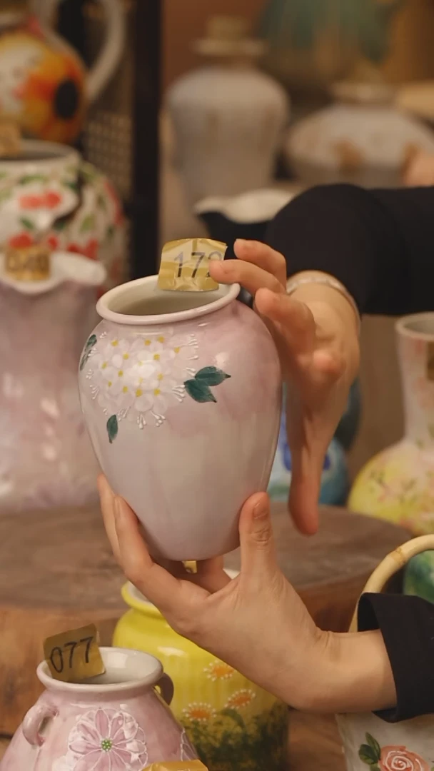 陶瓷景德镇设计师手作花器摆件侘寂风@M172@