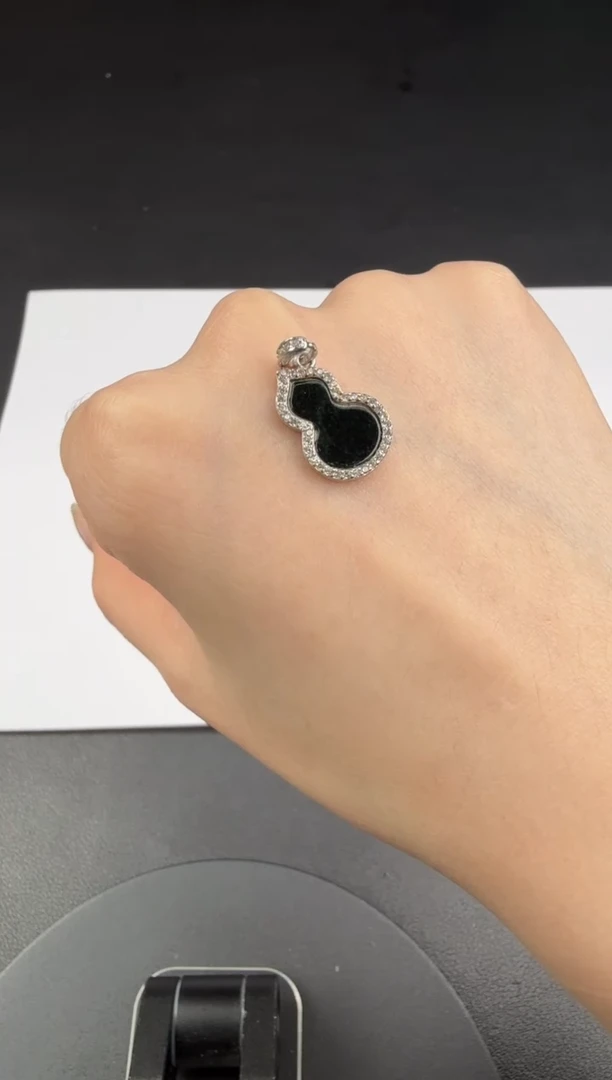 吊坠(不含链)银S925镶嵌翡翠15-翡翠饰品