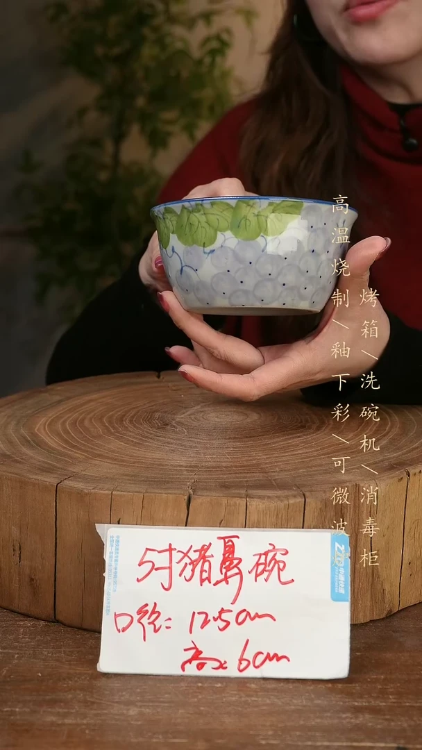 碗瓷景德镇手工手绘高温瓷釉下彩