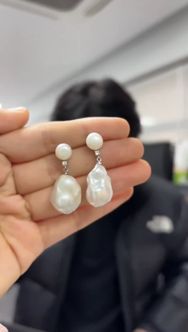 银S925镶嵌耳饰淡水珍珠 （多样性发一件）