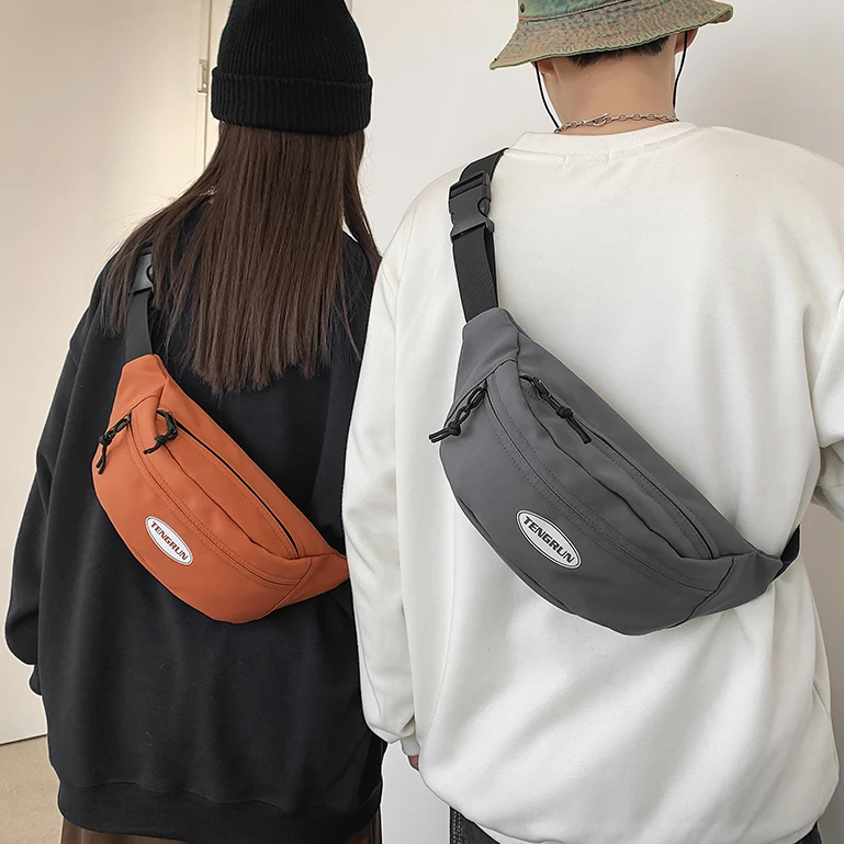 潮牌胸包手机腰包男日系简约轻便单肩小背包女休闲运动斜挎包