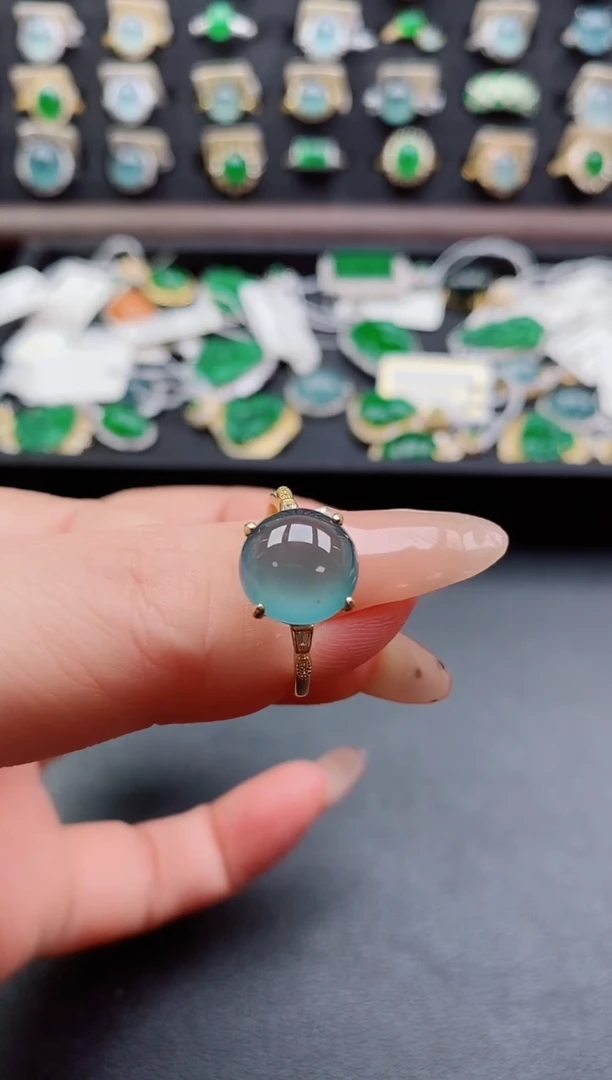 银S925镶嵌戒指翡翠1