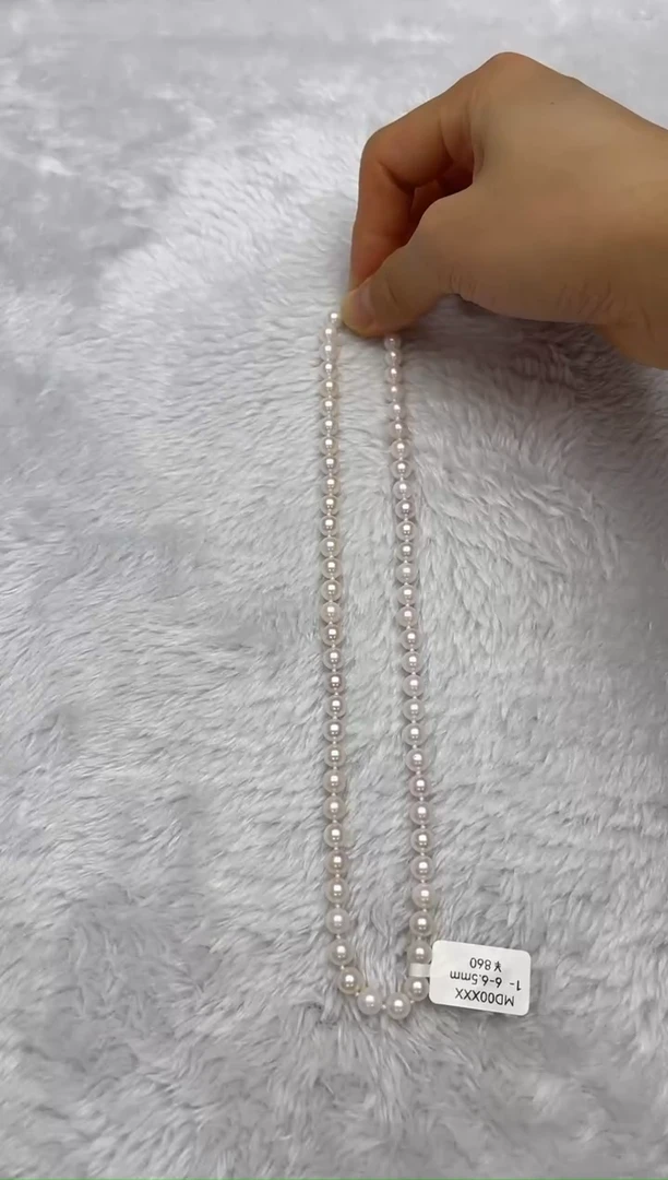 项链银S925镶嵌海水珍珠AK6-6.5mm