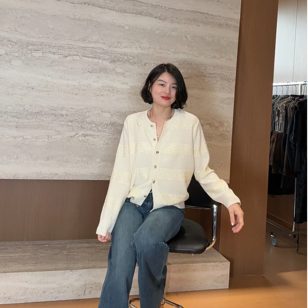 TANTAN 100羊毛气质休闲设计师款针织开衫3248