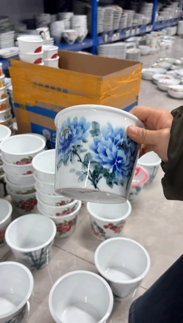 景德镇手绘釉中彩（食品级）小号泡面桶