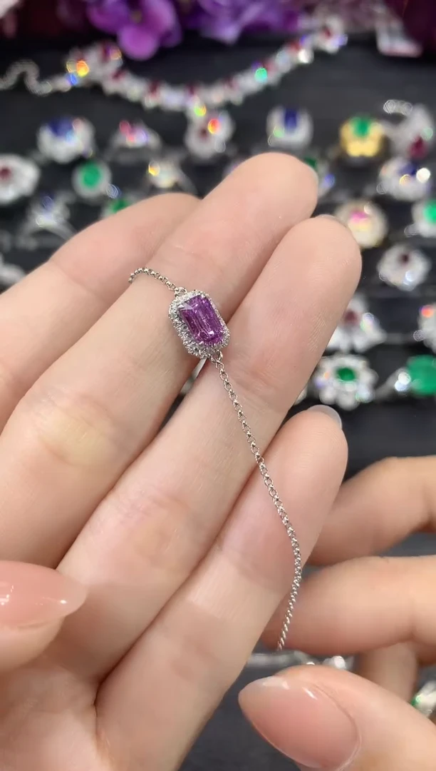 手绳彩色蓝宝石18K金镶嵌A19多样性发一件