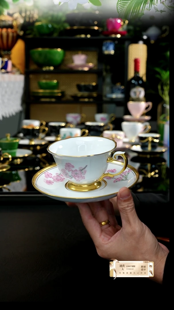 手工手绘樱花咖啡杯，，，，，，，，，，，，，，