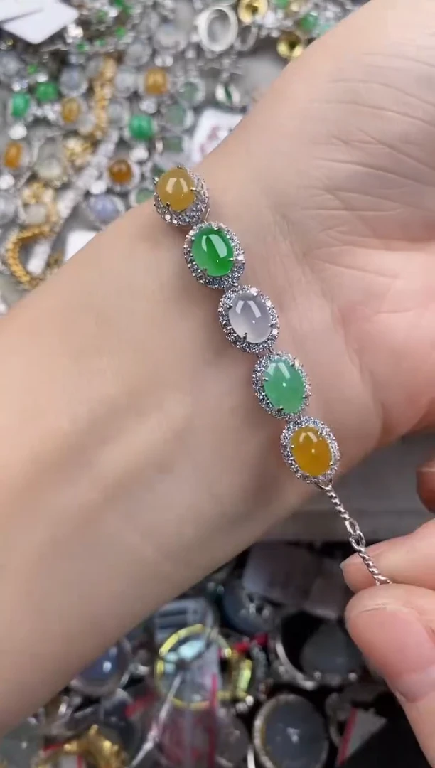 银S925镶嵌戒指翡翠11   5